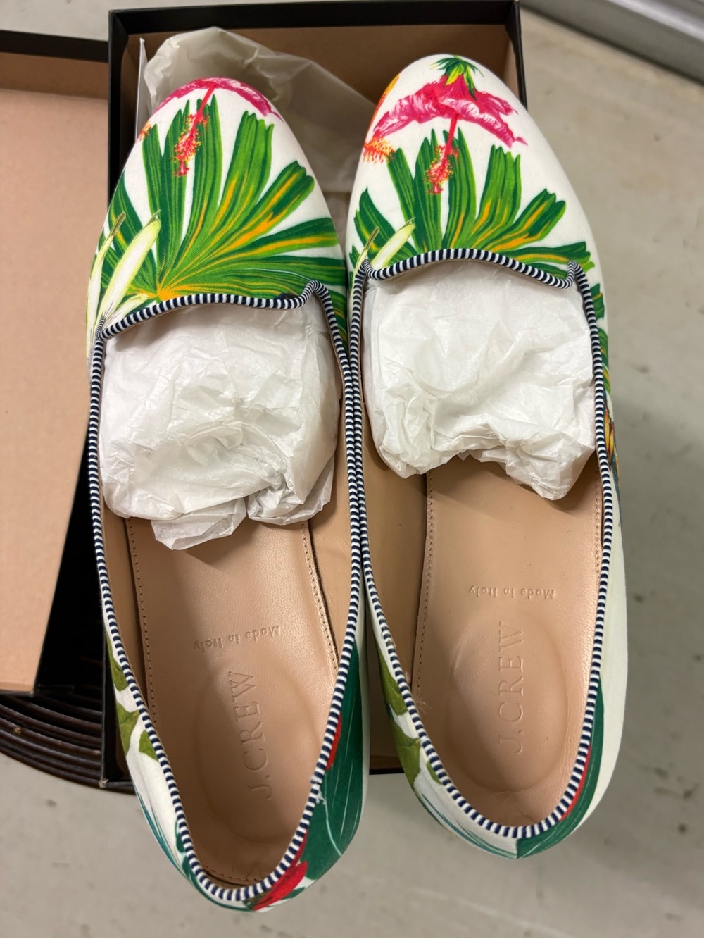 J. Crew Loafers in Ratti Print with Glitter Heel. Size 9. Like New.